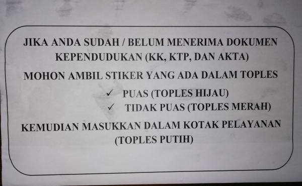 Tingkat Kepuasan Masyarakat terhadap Palayanan Adminduk
